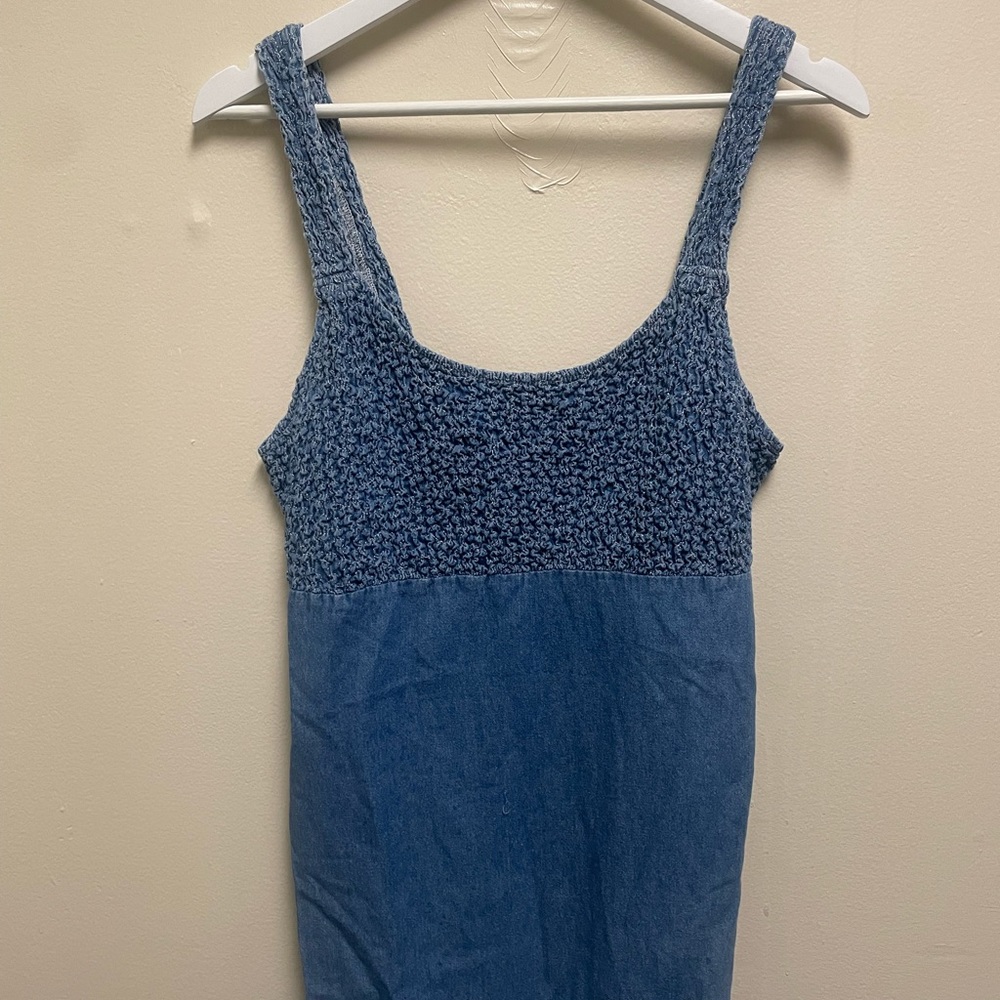 90s blue denim minidress.